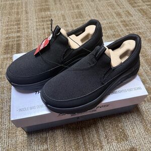 New Skechers Men’s Arch Comfort Flex Slip-On Shoes Black Size 8M